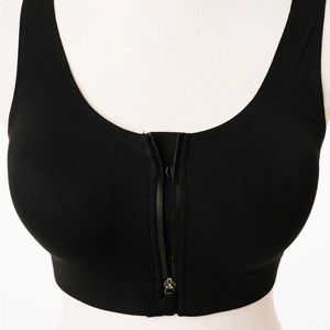 Zyia Black Front Zipper Access Bra
